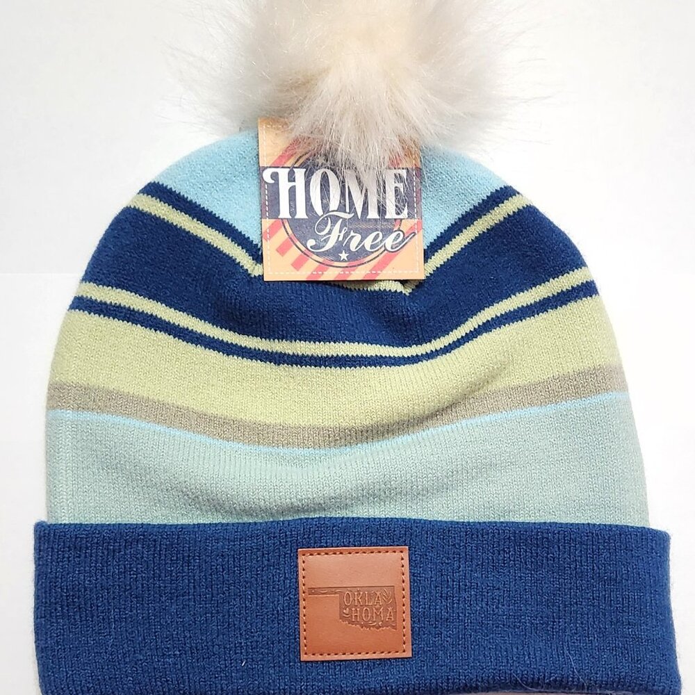 Home Free "Oklahoma" Pom Beanie - One Size - Multi Blue